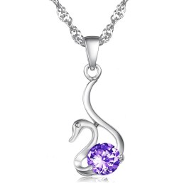 Zuverlässiger Ruf Weibliche Schwanenform Platinierte Titanhalskette Mit Diamant