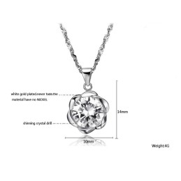 Stabile Qualität Weibliche Rose Form Platin Beschichtung Titan Halskette