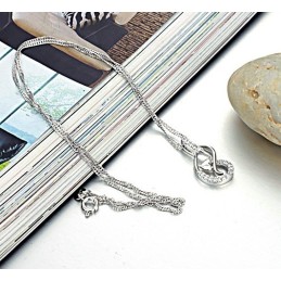 Hochwertige Weibliche Platin-Plattierungs-Titan-Halskette Mit Strass