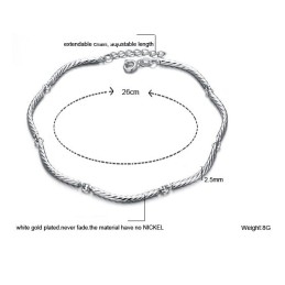 Hochwertiges Fußkettchen Aus Platiniertem Titan Für Damen In Rollenform