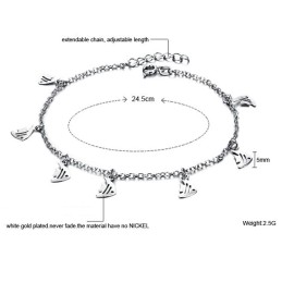 Große Auswahl An Weiblichen Fußkettchen In Filetform Aus Platiniertem Titan