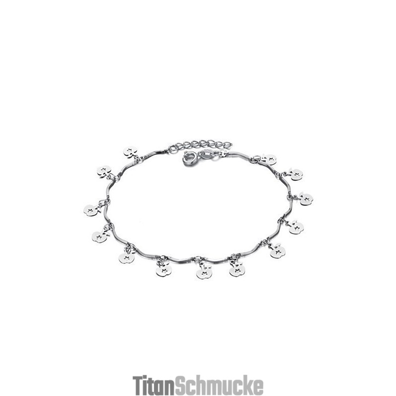 To Have A Long Story Damen Fußkettchen Aus Platiniertem Titan To Have A Long Story Damen Fußkettchen Aus Platiniertem Titan