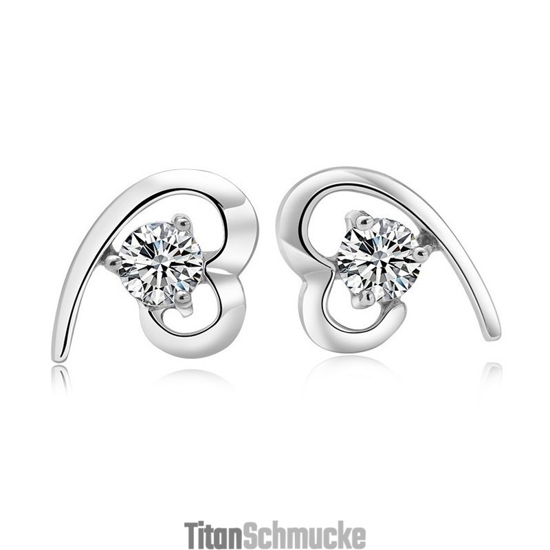 Stabile Qualität Weibliche Platin Überzug Titan Ohrringe Mit Strass Stabile Qualität Weibliche Platin Überzug Titan Ohrringe Mit Strass
