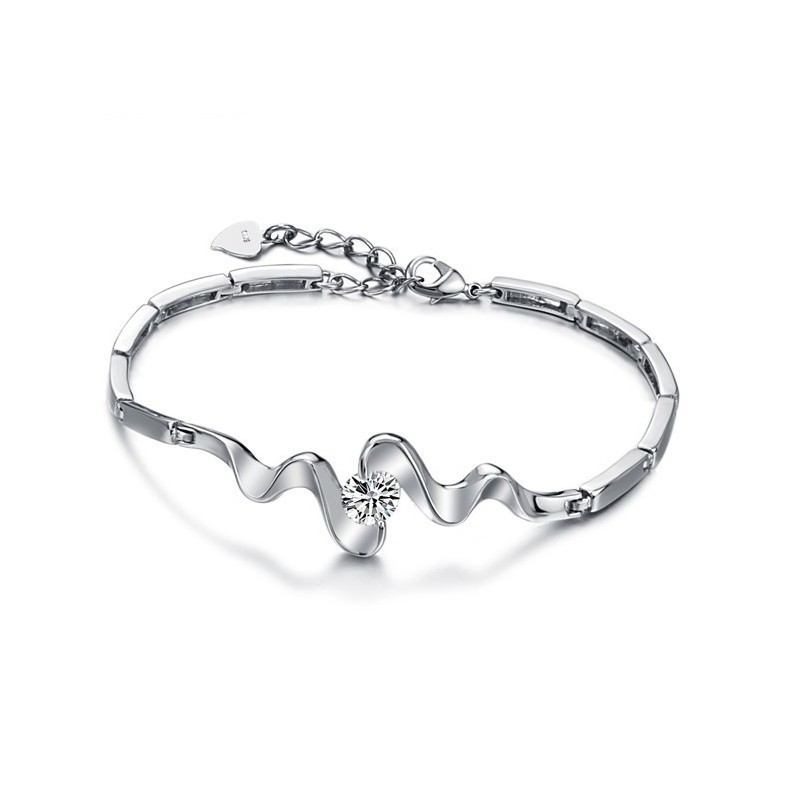 Große Auswahl An Klassischen Damen-Armbändern Aus Platiniertem Titan Mit Strass