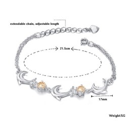 Qualität Und Quantität Gesichert Weibliche Delphin Form Platin Platinierung Titan Armband Mit Kristall