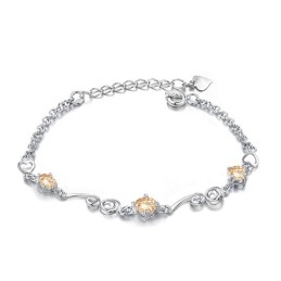 Hochwertiges Weibliches Lila iertes Titanarmband Mit Diamant