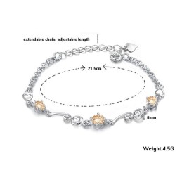 Hochwertiges Weibliches Lila iertes Titanarmband Mit Diamant
