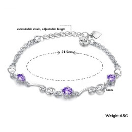 Hochwertiges Weibliches Lila iertes Titanarmband Mit Diamant