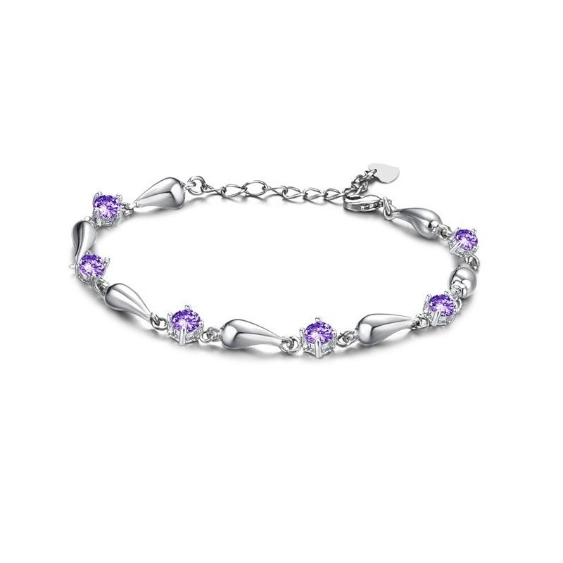 Langlebig Im Einsatz Weibliches Lila Platin-Titan-Armband Mit Diamant Langlebig Im Einsatz Weibliches Lila Platin-Titan-Armband Mit Diamant