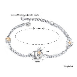 Zuverlässiger Ruf Weibliches Hohles Platin-Plattierungs-Titanarmband Mit Strass