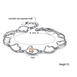 Weltweit Bekanntes Platiniertes Titanarmband Für Damen Mit Strass