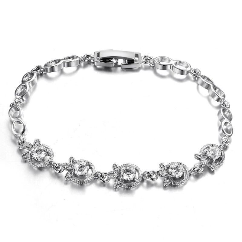 Qualität Und Quantität Gesichert Weibliche Kleeblatt Form Platin Platinierung Titan Armband