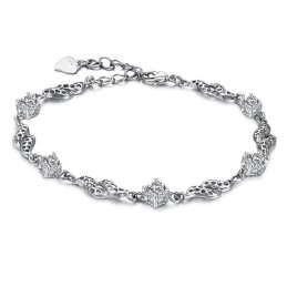 Hochwertiges Weibliches Hohles Platin-Titan-Armband Mit Strass