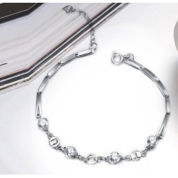 Die Königin Der Qualität Weibliche Platin Beschichtung Titan Armband Mit Strass