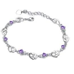 Langlebig Im Gebrauch Weibliches Platin-Titan-Armband Mit Diamant