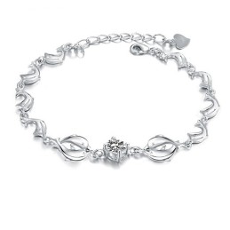Zuverlässige Qualität Weibliche Delphin Form Platin Überzogene Titan Armband Mit Diamant