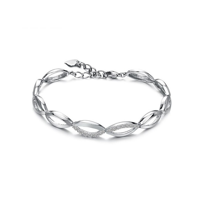 Die Königin Der Qualität Damen Platiniertes Titanarmband Mit Diamant