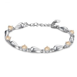 Ausgezeichnete Qualität Weibliche Wassertropfen Platin Beschichtung Titan Armband Mit Diamant