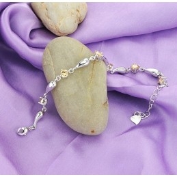 Ausgezeichnete Qualität Weibliche Wassertropfen Platin Beschichtung Titan Armband Mit Diamant