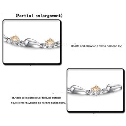Ausgezeichnete Qualität Weibliche Wassertropfen Platin Beschichtung Titan Armband Mit Diamant