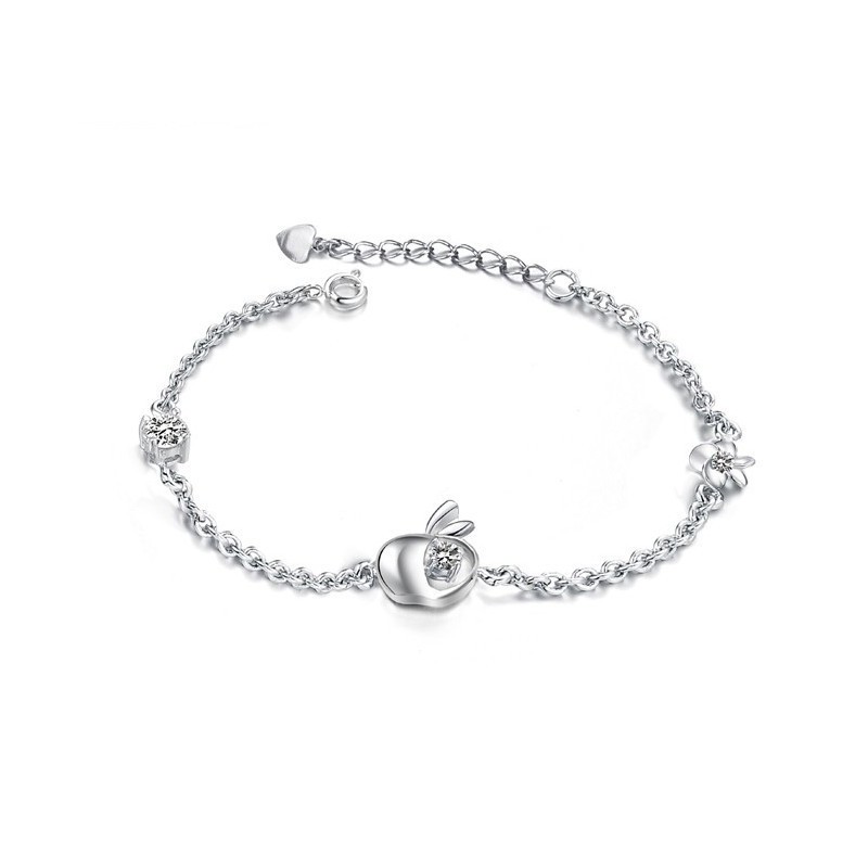 Komplett In Spezifikationen Weibliche Apfelform Platiniertes Titanarmband Mit Diamant