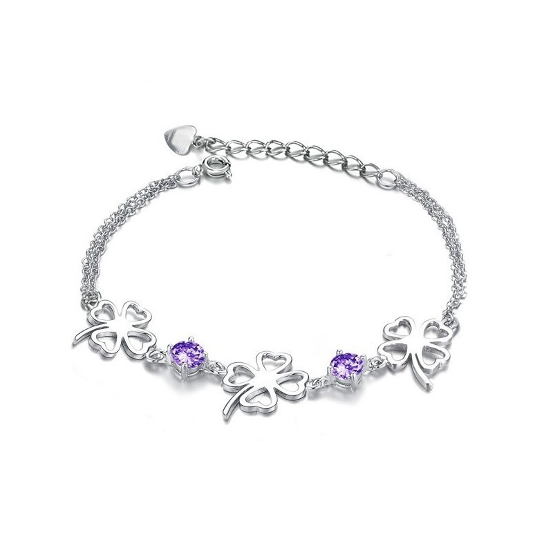 Hochwertiges Damenarmband Aus iertem Titan In Kleeblattform