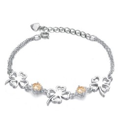 Hochwertiges Damenarmband Aus iertem Titan In Kleeblattform