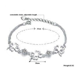 Hochwertiges Damenarmband Aus iertem Titan In Kleeblattform