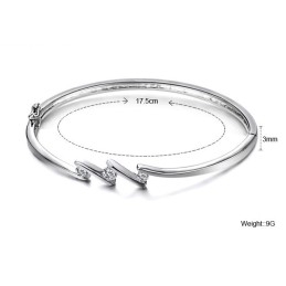 Qualität Und Quantität Garantiert, Allergiefrei, Platin-Plattiert, Titan-Armreif Mit Strasssteinen