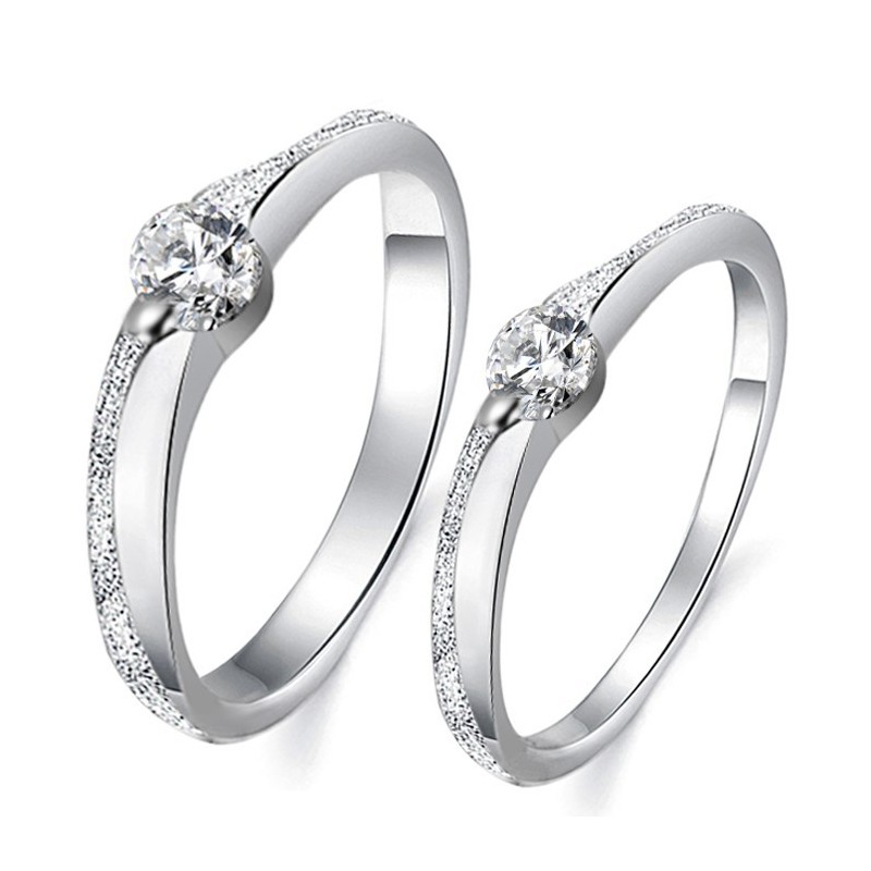 Qualität Und Quantität Gesichert Platinierter Titanring Für Liebhaber Mit Strass