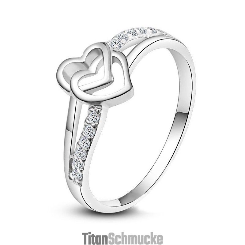 Ausgezeichnete Qualität Weiblicher Sweetheart Platinierter Titanring