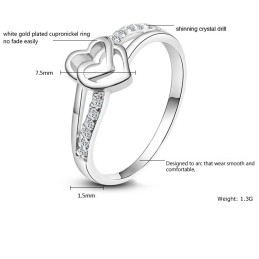 Ausgezeichnete Qualität Weiblicher Sweetheart Platinierter Titanring