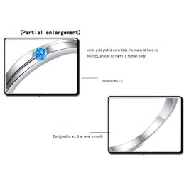 Ausgezeichnete Qualität Blau Platin Plating Titan Ring Für Liebhaber Mit Strass