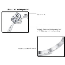 Die Königin Der Qualität Weibliche Sweetheart Platinierter Titanring Mit Strass