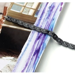 Hochwertiges Schwarzes Wolfram-Keramik-Armband Mit Strass