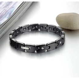 Hochwertiges Schwarzes Wolfram-Keramik-Armband Mit Strass
