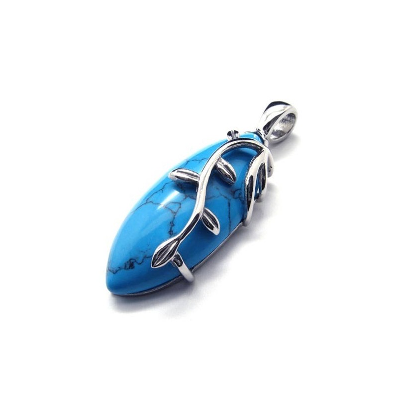 Modischer Blauer Karneol-Titan-Anhänger – Free Chian