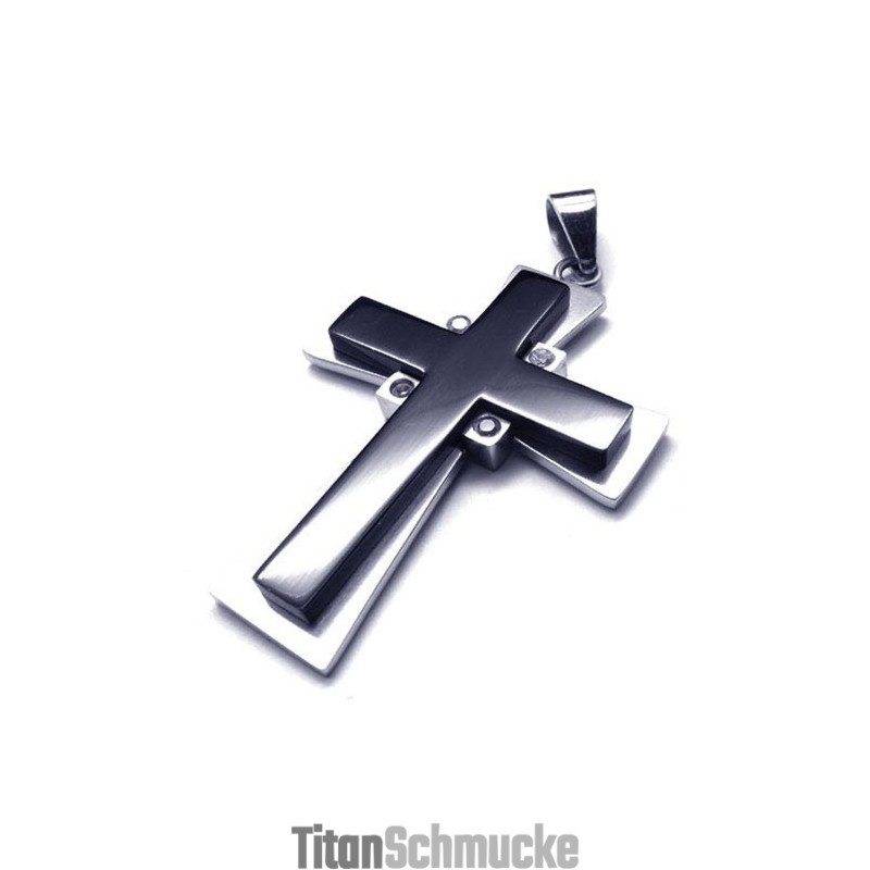 Neuer Stil Schwarzer Kreuz Titan Anhänger - Free Chian Neuer Stil Schwarzer Kreuz Titan Anhänger - Free Chian