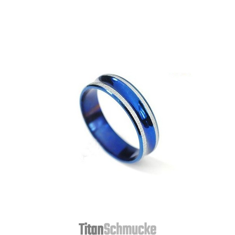 Schlichter Blauer Ringförmiger Titan-Anhänger Für Herren – Kostenlose Kette