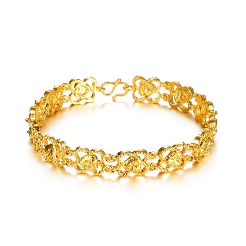 Hochwertiges, 18 Karat Vergoldetes Damen-Sweetheart-Armband Hochwertiges, 18 Karat Vergoldetes Damen-Sweetheart-Armband