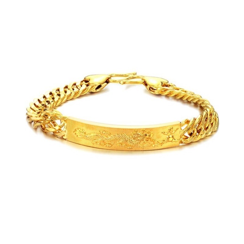 Komplett In Spezifikationen Männliches Drachenmuster 18K Vergoldetes Armband