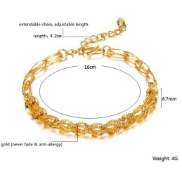 Qualität Und Quantität Garantiert, 18 Karat Vergoldetes Damenarmband