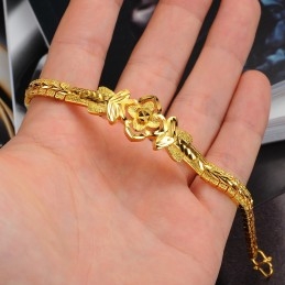 Hochwertiges, Weibliches, Exquisites, Dekoratives Muster, 18 Karat Vergoldetes Armband