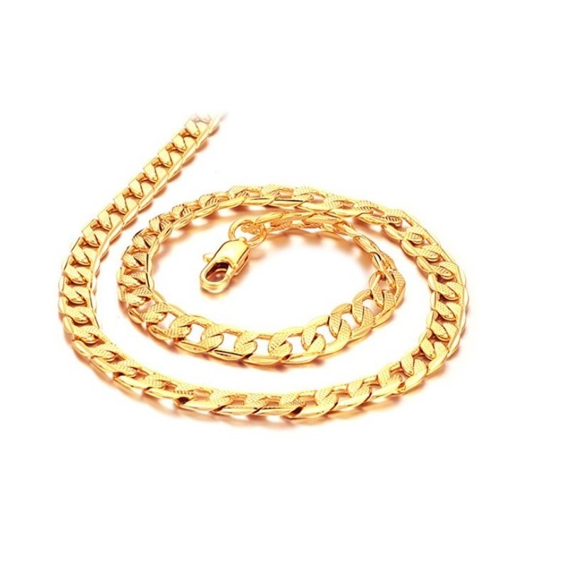 Langlebige, 18 Karat Vergoldete Halskette Mit Gedrehten Scheiben Für Männer