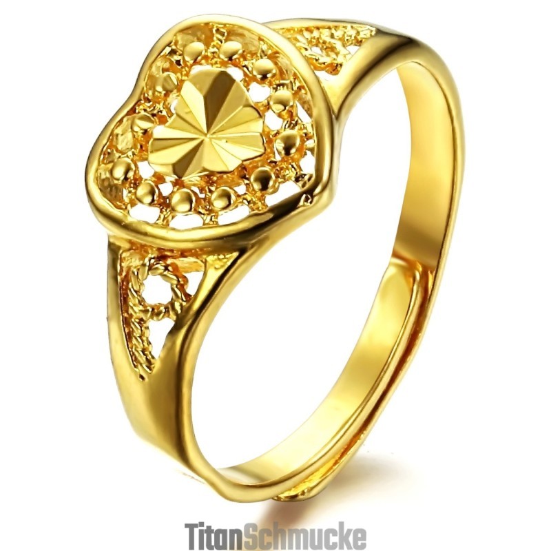 Bekannt Für Seinen Hochwertigen, 18 Karat Vergoldeten Herzring Für Damen Bekannt Für Seinen Hochwertigen, 18 Karat Vergoldeten Herzring Für Damen