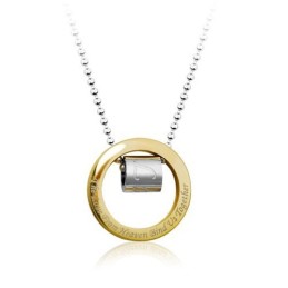 Edler Herren warmgelb ring Titan Anhänger - Gratis Kette