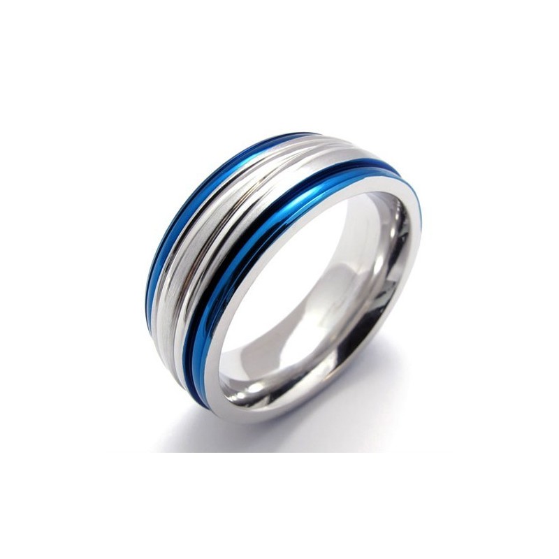 Modischer Blauer Titanring