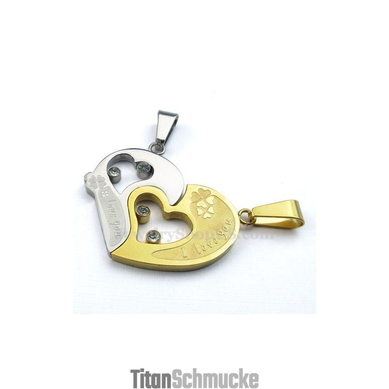 Modische Halskette Mit Kuss-Puzzle-Anhänger Aus Titan Für Paare, Liebesgeschenk (Kostenlose Kette) (Ein Paar)
