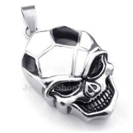 Halskette Mit Anhänger Aus Titan Mit Fußball- Und Fußball-Totenkopf (Inklusive Kette)