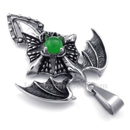 Halskette Mit Flugsaurier-Anhänger Aus Titan Mit Grünen (Kostenlose Kette)